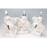 A set of 3 19th century Victorian Staffordshire flat back figurines to include G Burnaby and G