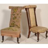 A Victorian 19th century mahogany barleytwist Prie Dieu - prayer chair. Raised on hoof feet with