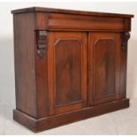A Victorian 19th century mahogany chiffonier sideboard having plinth base with cupboards under