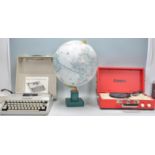 A selection of retro 20th Century vintage items to include a Replogle world classic desk globe, a
