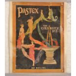 An early 20th Century  original Art Nouveau advertising poster for Pastex 'The Cold Water Dye' mount