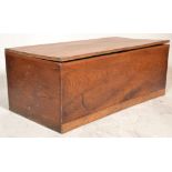 A 19th century Victorian elm wood coffer / blanket box chest. Of rectangular form with plain panel
