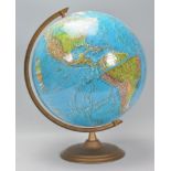 A 20th Century Enviro-Sphere terrestrial tabletop globe raised on a circular plastic base.
