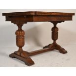 A good 1940's oak dining room suite consisting of a draw leaf refectory dining table together with a