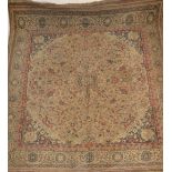 A 20th century Persian / Islamic floor rug with cream ground having geometric borders and