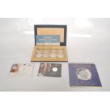 A collection of commemorative coins to include a Royal Mint Historic Crown collection set, a Century