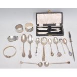 A mixed group of silver items dating from the early 20th Century to include a matching pair of