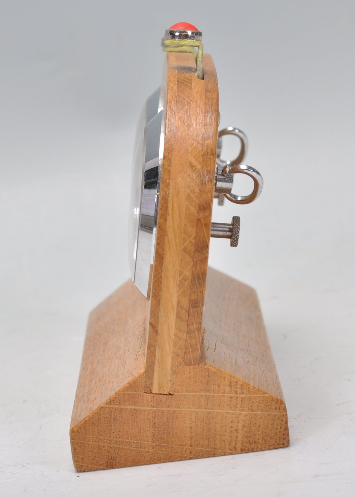 A rare vintage Solora swiss made chess clock / timer being oak cased with two clock faces having - Image 4 of 6