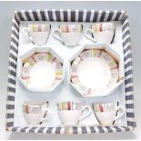 A vintage retro 1960's Kathie Winkle Bridgewood pattern tea service consisting of six cups and