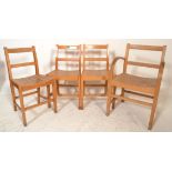 A set of four early to mid 20th Century Air Ministry chairs of beech construction having slatted