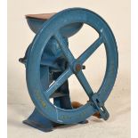 An early 20th century painted cast iron Industrial grinder by R Hunt & Co of Earls Colne. The