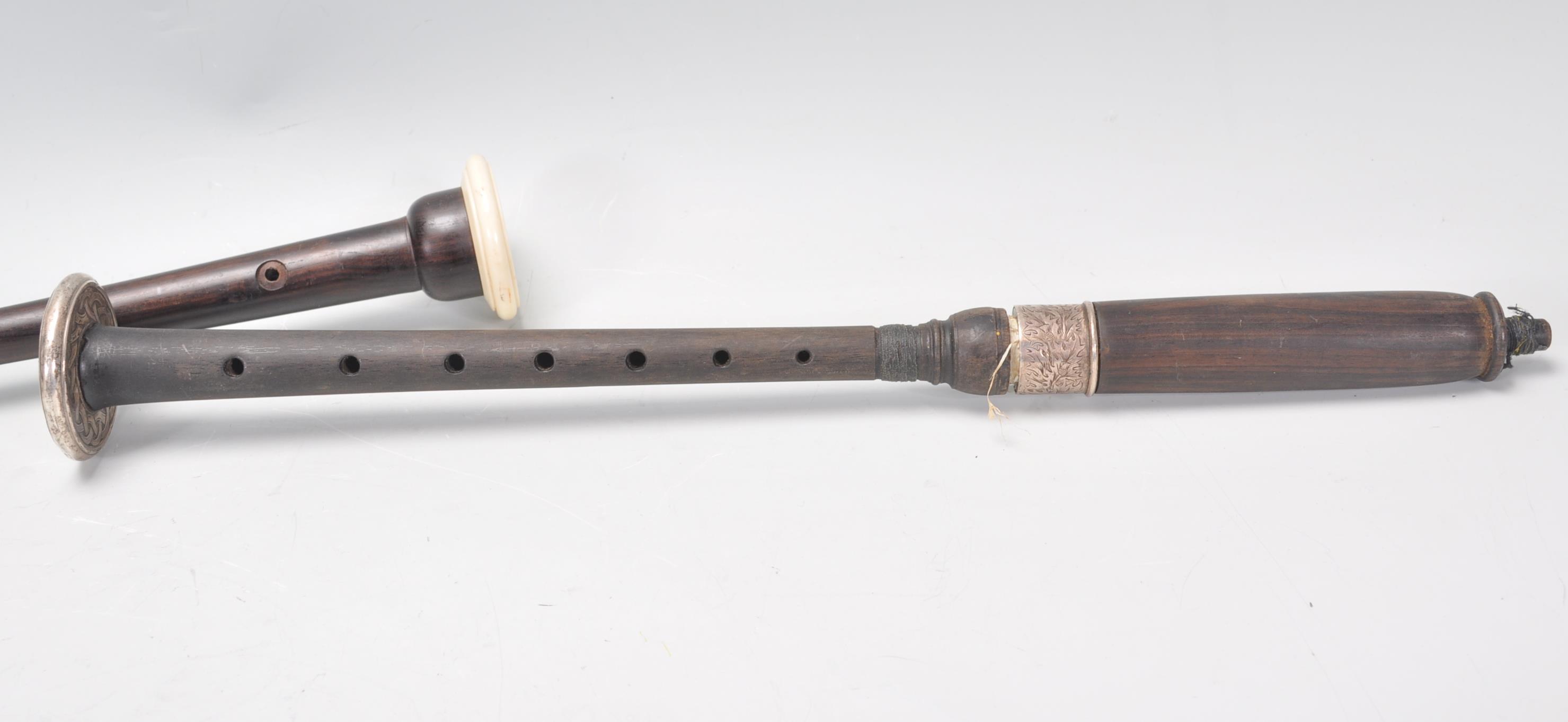 A collection of bag pipe pipes dating to the 20th century in varying lengths  to include white metal - Image 8 of 8