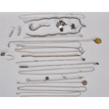 A selection of silver jewellery to include an amber style pendant necklace having an amber style