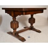 A 1930's Art Deco oak draw leaf refectory dining t