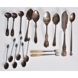 A mixed group of silver flatware dating from the 19th Century to include mostly spoons, set of six