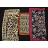 A group of three vintage Liberty printed silk scarves to include a blue floral print scarf, a
