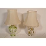 2 large 20th century ceramic table lamps of Chines