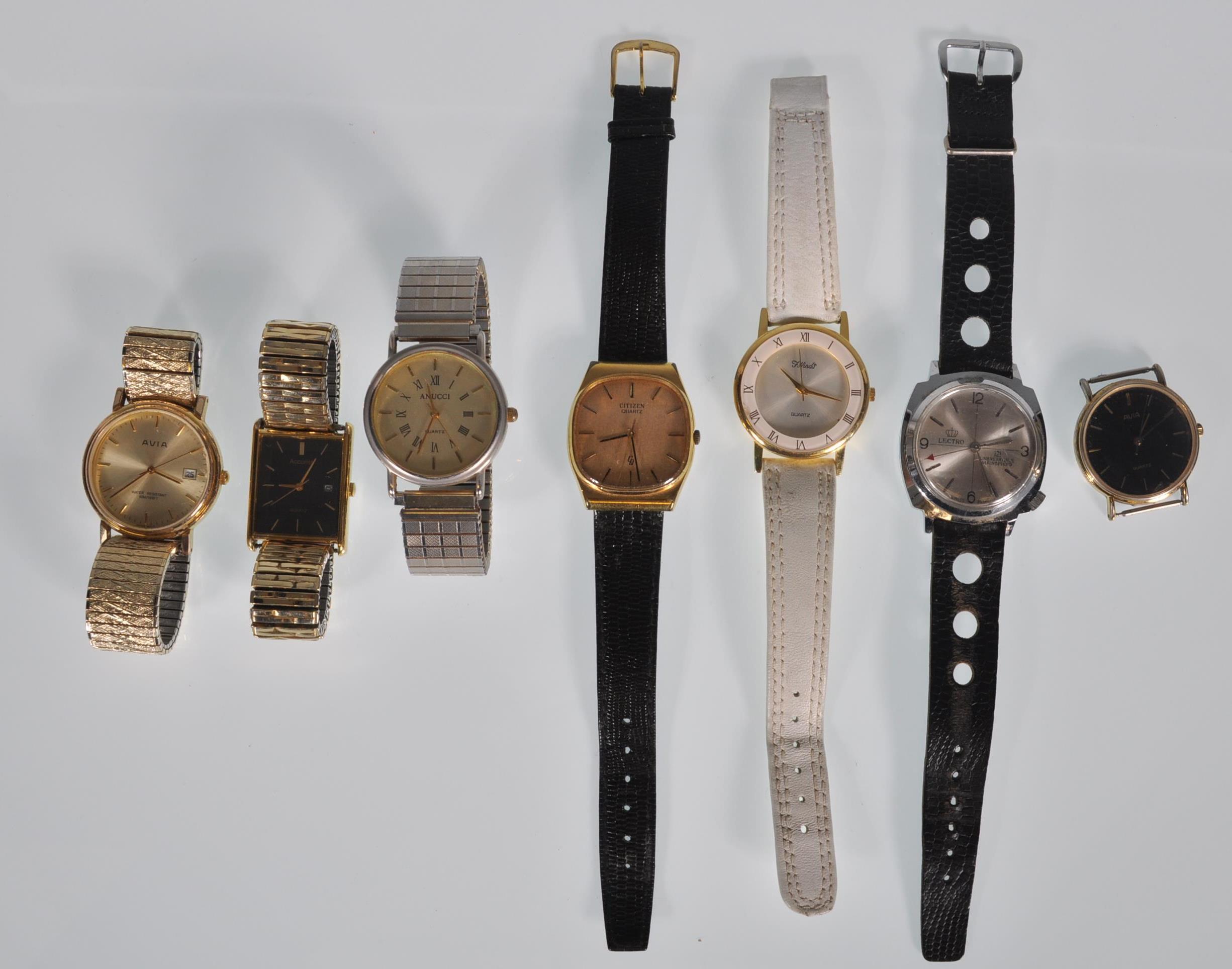 A collection of vintage wrist watches to include Citizen Quartz, Avia ...