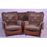 A vintage retro G-Plan 'saddle ' 3 piece sofa and