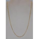 A good English Hallmarked 9ct yellow gold cable chain necklace. Hallmarks to the lobster claw