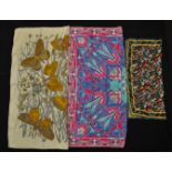 A group of three vintage Liberty printed silk scarves to include a Art Nouveau print scarf, a