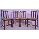 A set of 4 1940's oak dining chairs of utility for