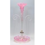 Murano - An original early to mid 20th Century Italian Venetian glass epergne having a cranberry