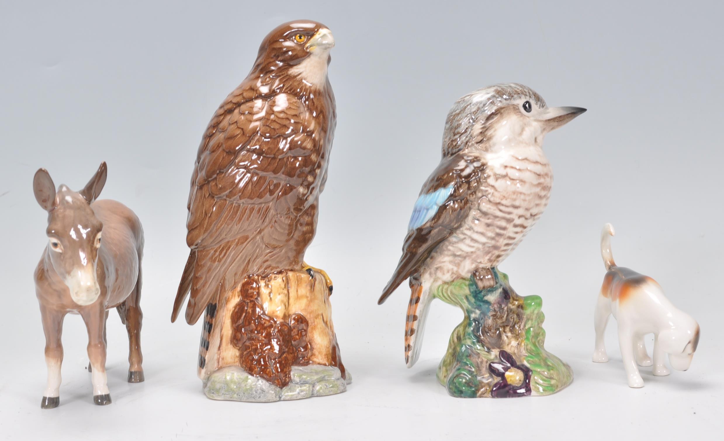 A collection of Beswick porcelain figurines to include a Cuckoo, hound, donkey and an Eagle being - Image 2 of 7