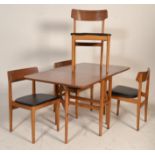 A vintage retro 20th Century formica drop leaf table and matching four chairs having curved