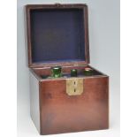A late 18th / early 19th Century Georgian mahogany apothecary / medical cabinet box of square form
