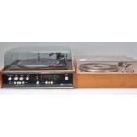 Hi-Fi - Two vintage retro 20th Century record deck / turntables. One bring a Garrard 2025TC Manual