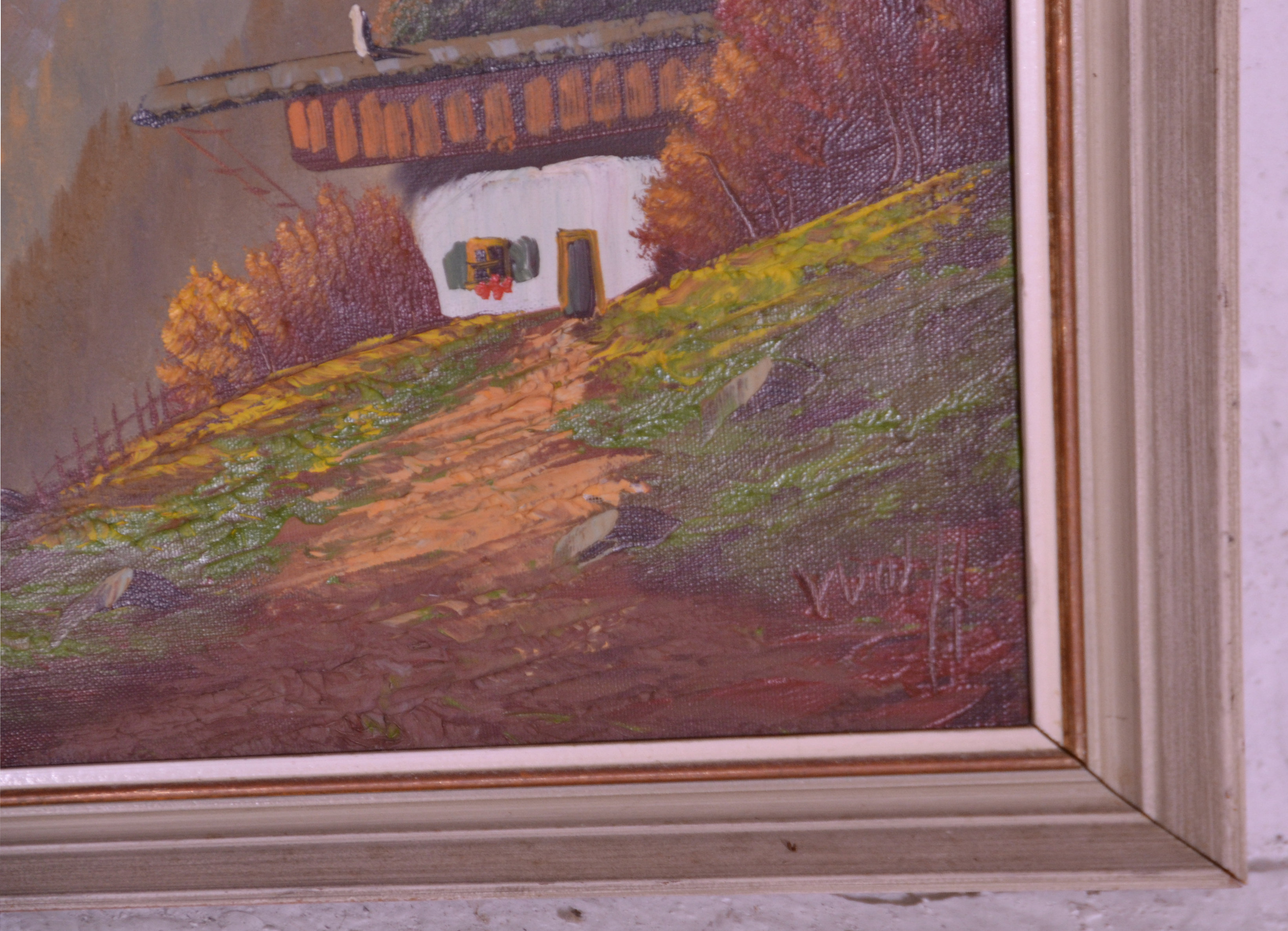 A set of 3 mid century oil on canvas landscape stu - Image 7 of 8