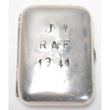 A 19th Century Victorian silver hallmarked cigarette case of rectangular form being stamped with