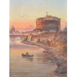 G Marchetti ( b1911 - ) Italian oil on canvas painting study of Rome ( Roma )  taken from the