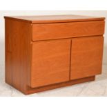 A retro 20th Century teak sideboard credenza having a single long drawer above cupboard space