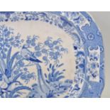 Andrew Stevenson - A good 19th Century blue and white transfer printed blue and white tray / platter