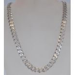 A stamped 925 silver flat link necklace chain having a lobster clasp. Measures 21 inches. Weight
