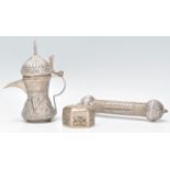 A selection of Omani Middle Eastern silver items to include a stamped 925 silver letter box of