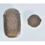 A late 19th Century Victorian silver hallmarked vesta case with finely engraved floral decoration