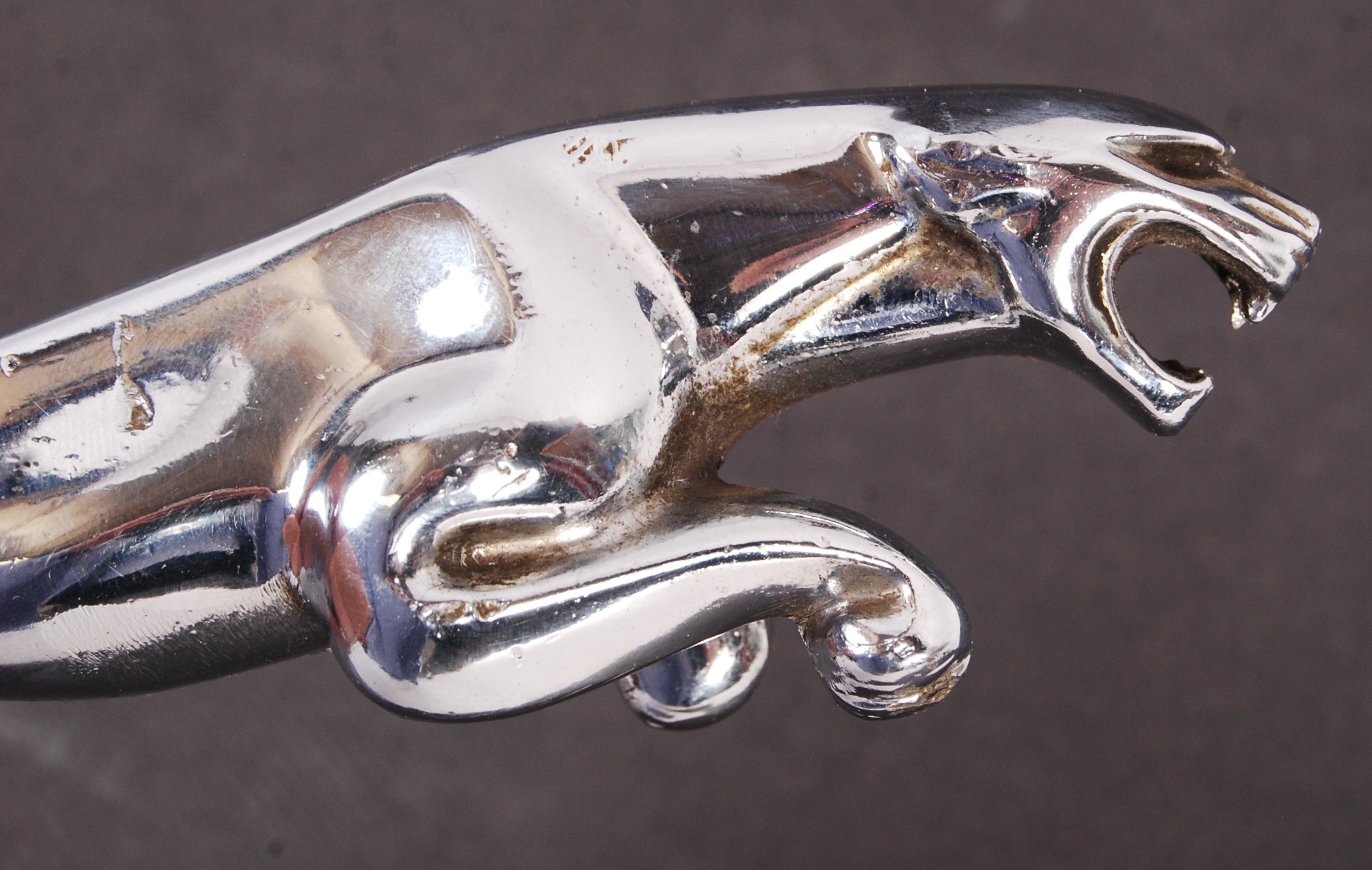 An original vintage early 20th century Jaguar classic car chrome