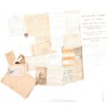 ASSORTED WWI EPHEMERA MOSTLY RELATING TO A ROYAL ENGINEERS