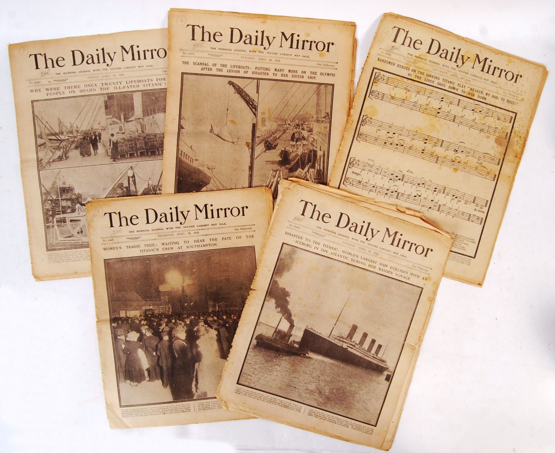 ORIGINAL DAILY MIRROR RMS TITANIC DISASTER INTEREST NEWSPAPERS