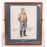 WWII GERMAN LUFTWAFFE FIGHTING ACE FRAMED PRINT &