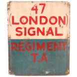 RARE ORIGINAL WWII 47TH LONDON SIGNALS PAINTED ENA