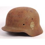 RARE WWII GERMAN ARMY M35 COMBAT HELMET REPURPOSED