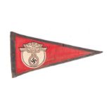 WWII GERMAN NAZI THIRD REICH NSKK PENNANT VEHICLE FLAG