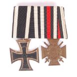 WWI FIIRST WORLD WAR GERMAN IMPERIAL ARMY IRON CROSS MEDAL BAR