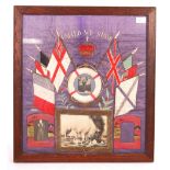 WWII SECOND WORLD WAR NAVAL REMEMBRANCE SILK TAPESTRY
