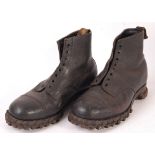 RARE PAIR WWII BEF DUNKIRK USED HOBNAIL BOOTS