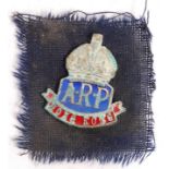 WWII ARP AIR RAID PRECAUTIONS HONG KONG BADGE